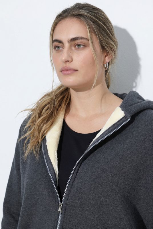 Faux Fur-Lined Zip-Up Hoodie