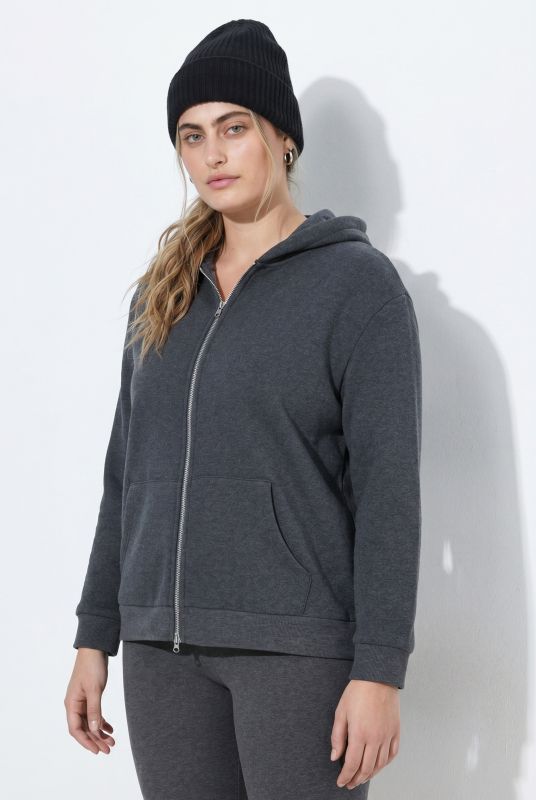 Faux Fur-Lined Zip-Up Hoodie