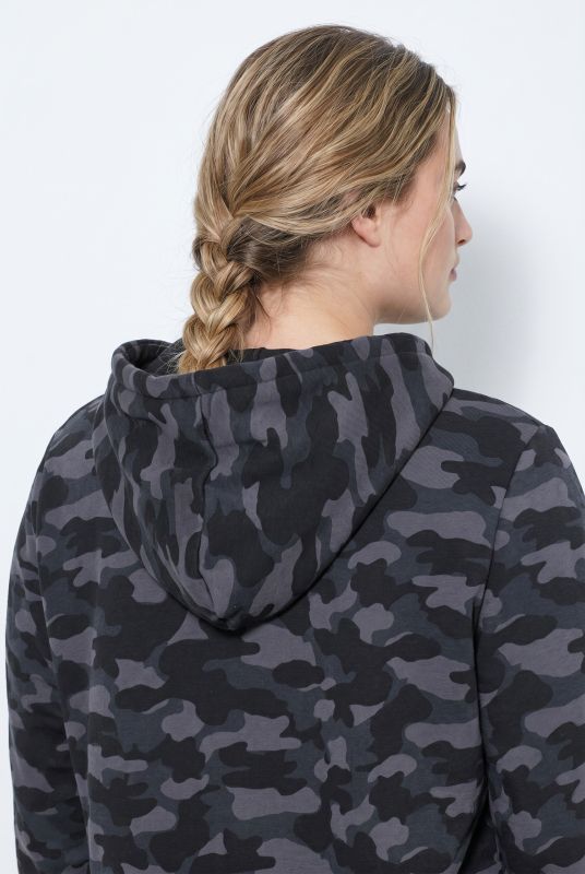 Faux Fur-Lined Allover Print Onesie Pajamas