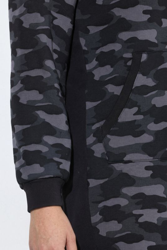 Faux Fur-Lined Allover Print Onesie Pajamas