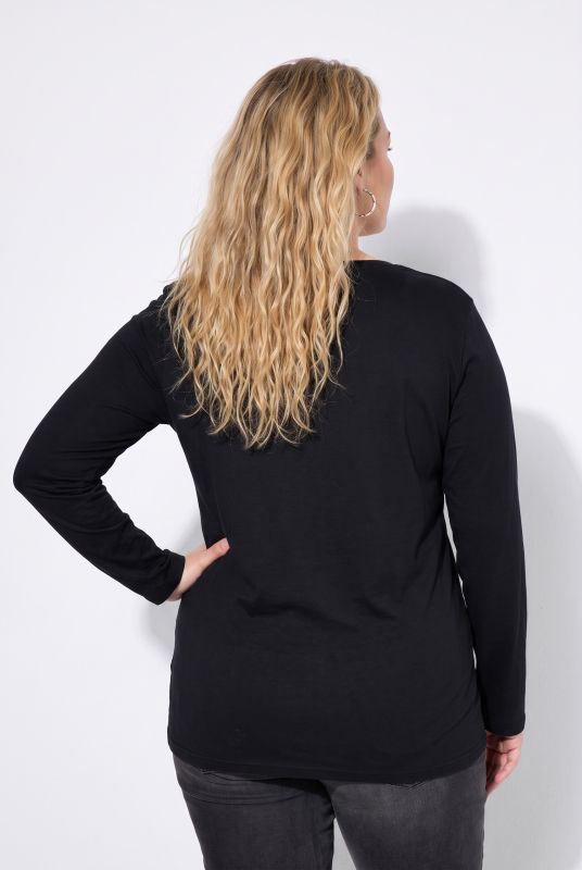 V-Neck Long Sleeve Basic Cotton Tee