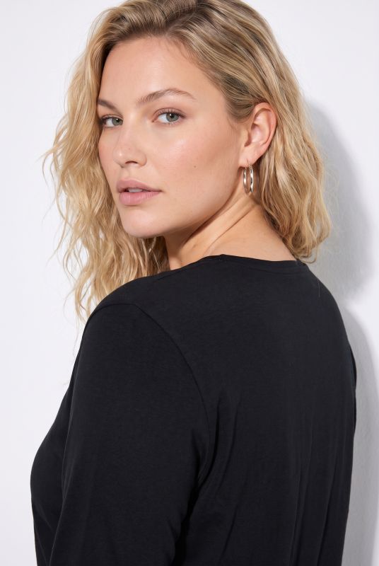 2 Pack Round Neck Cotton Long Sleeve Relaxed Fit Tees