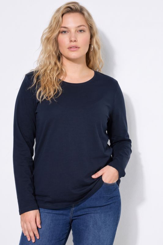 2 Pack Round Neck Cotton Long Sleeve Relaxed Fit Tees